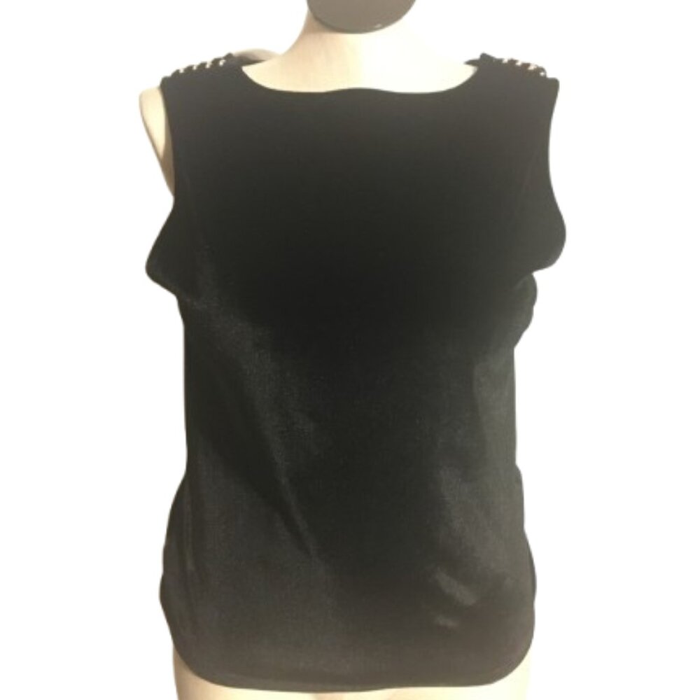 Michael Kors Velour Sleeveless Shirt with Gold Accents Size Medium NWT